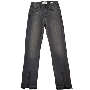 Frame Denim Le Nouveau Straight Leg High Split Fray Hem Jeans 24